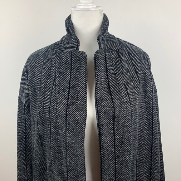 Revolve NEW Bobi Los Angeles Herringbone Knit Jacket Oversized Open Front Size S - Picture 10 of 13